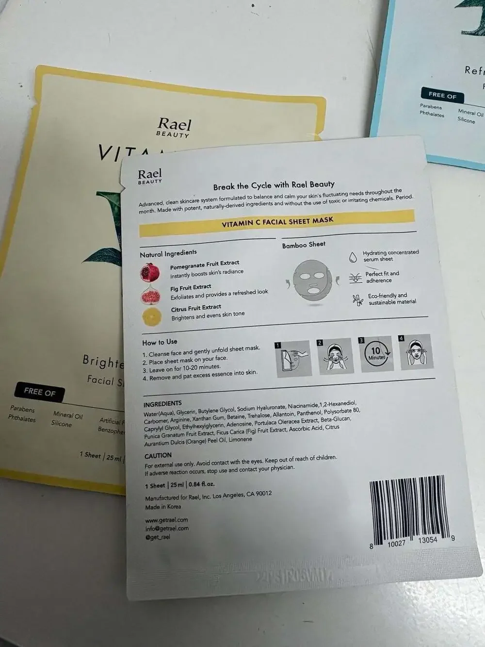 (5) Rael Beauty Facial Sheet Masks